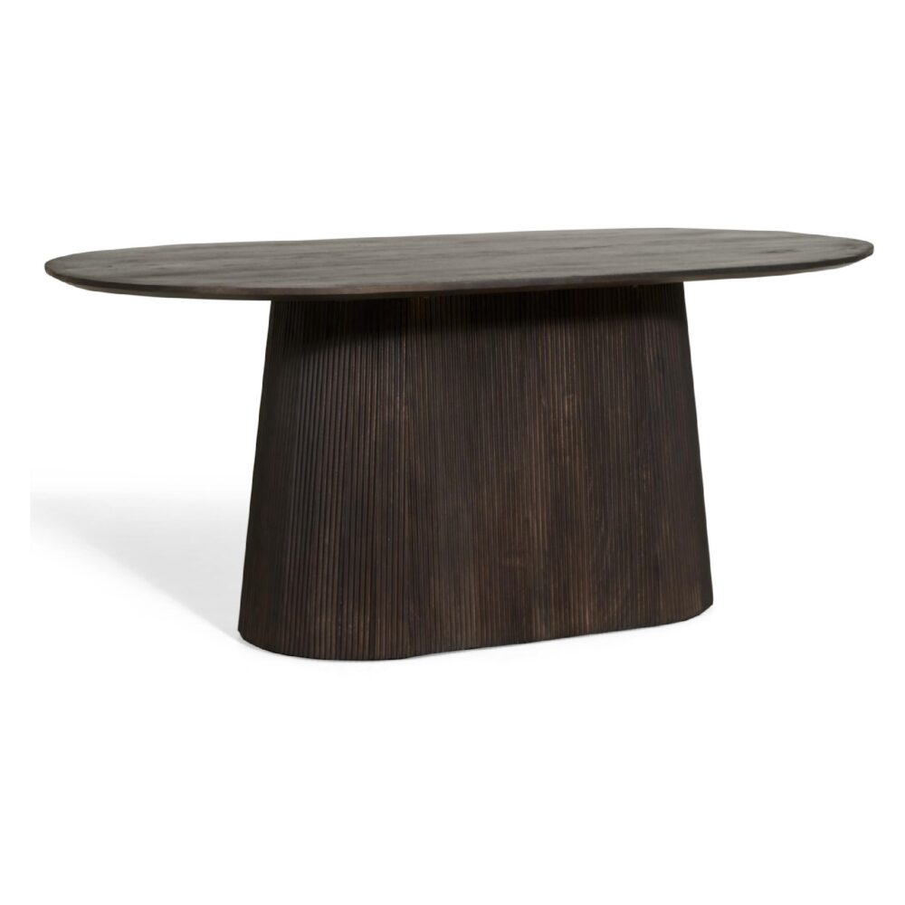 ovale mangohouten eettafel Nala 180 cm donkerbruin afbeelding 3