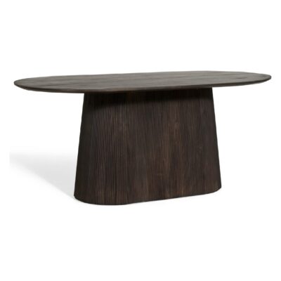 ovale mangohouten eettafel Nala 180 cm donkerbruin afbeelding 1