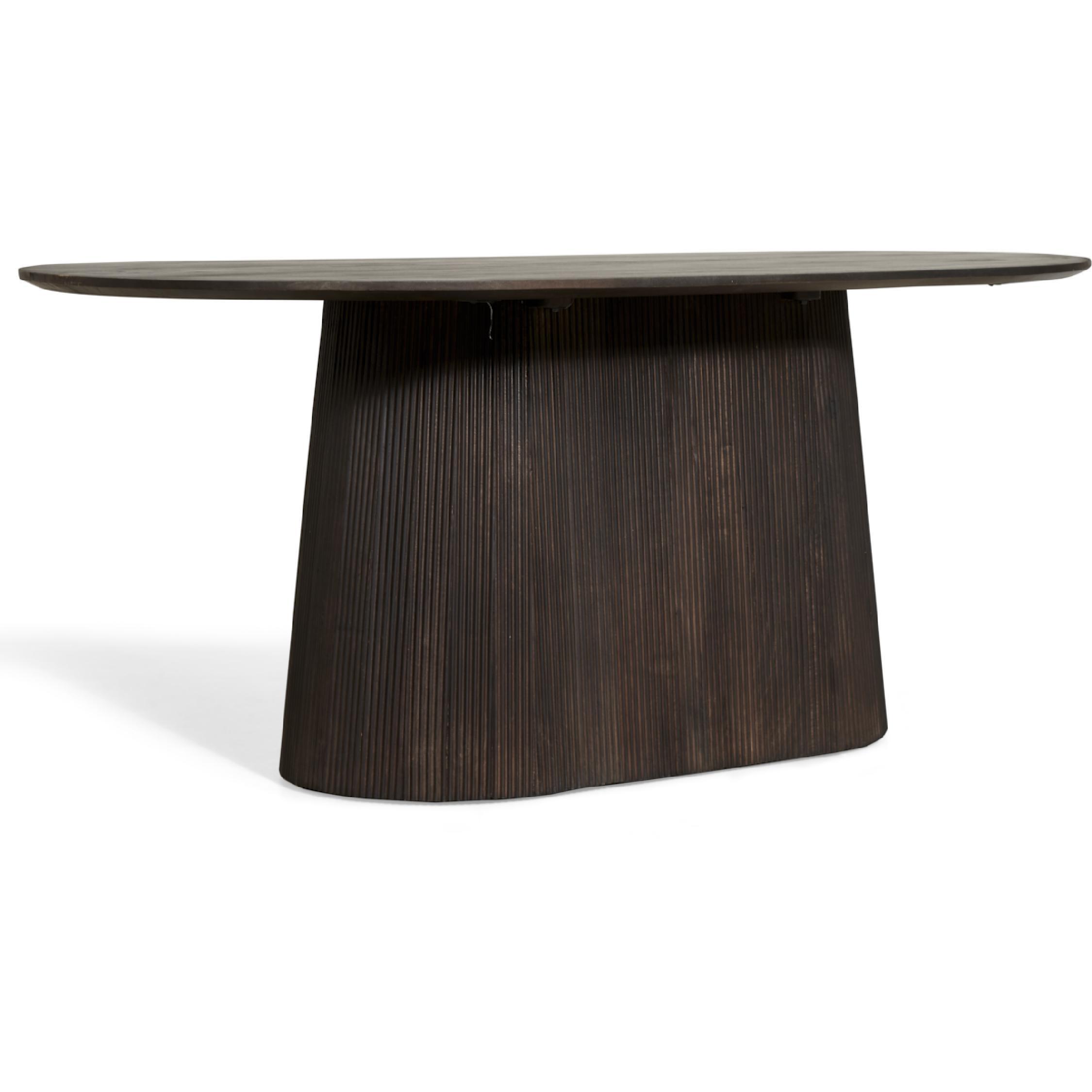 ovale mangohouten eettafel Nala 200 cm donkerbruin afbeelding 7