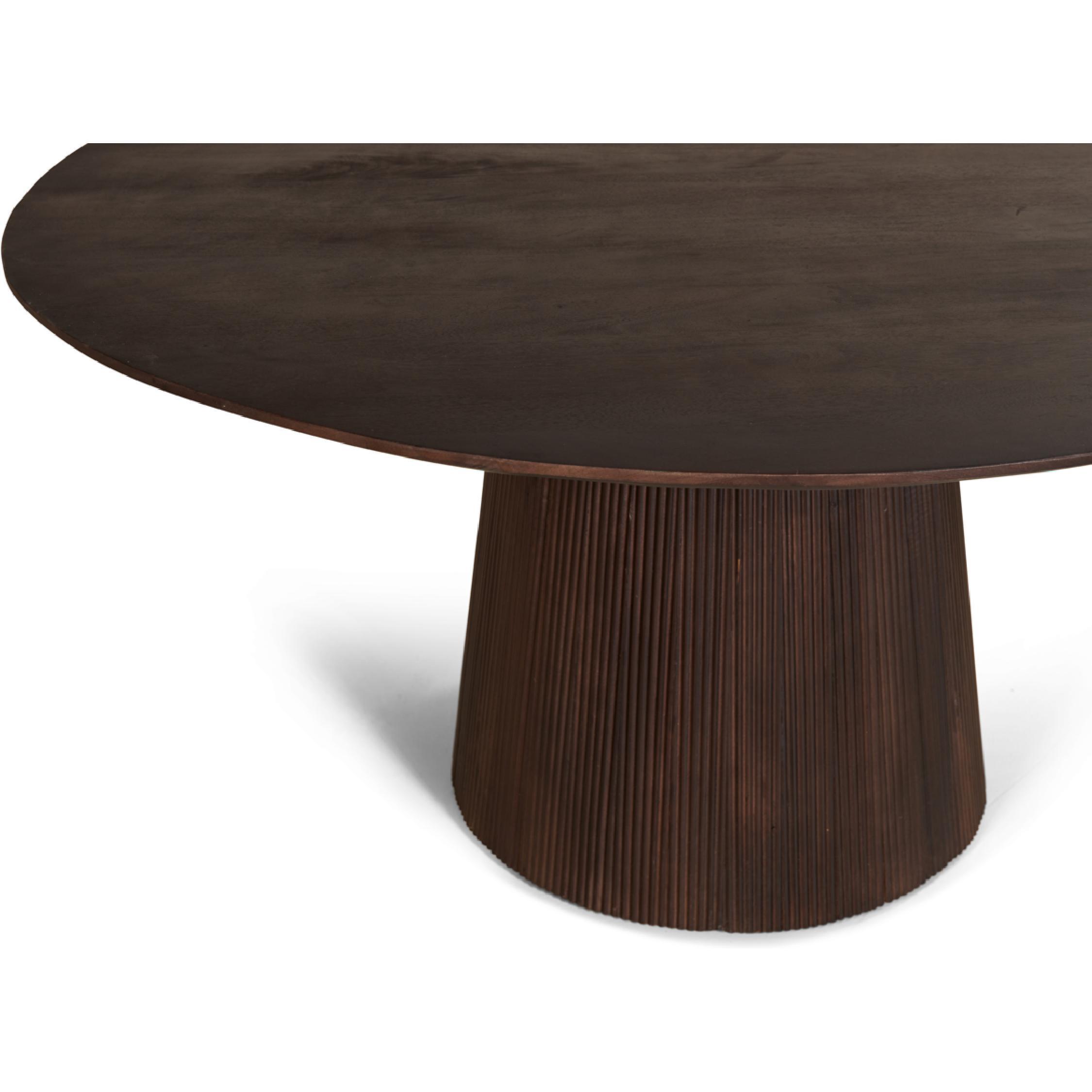 ronde mangohouten eettafel Nala 120 cm donkerbruin afbeelding 5