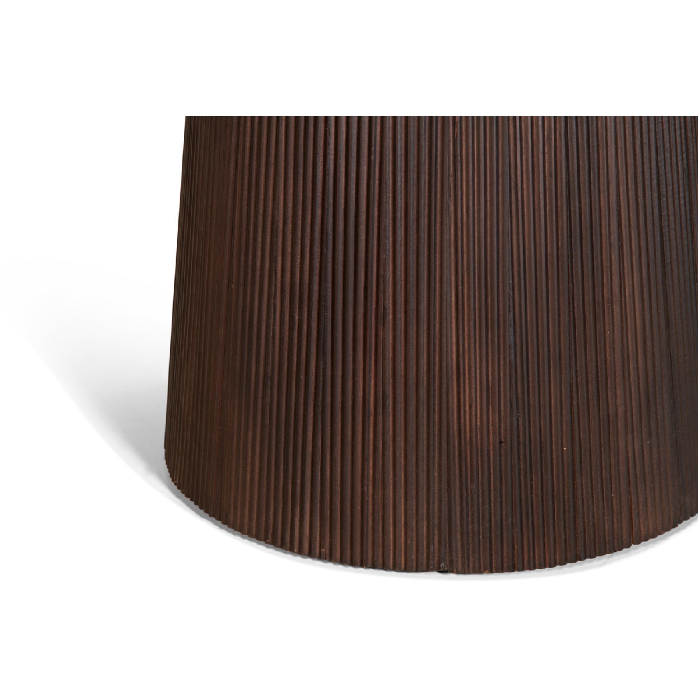 ronde mangohouten eettafel Nala 120 cm donkerbruin afbeelding 4