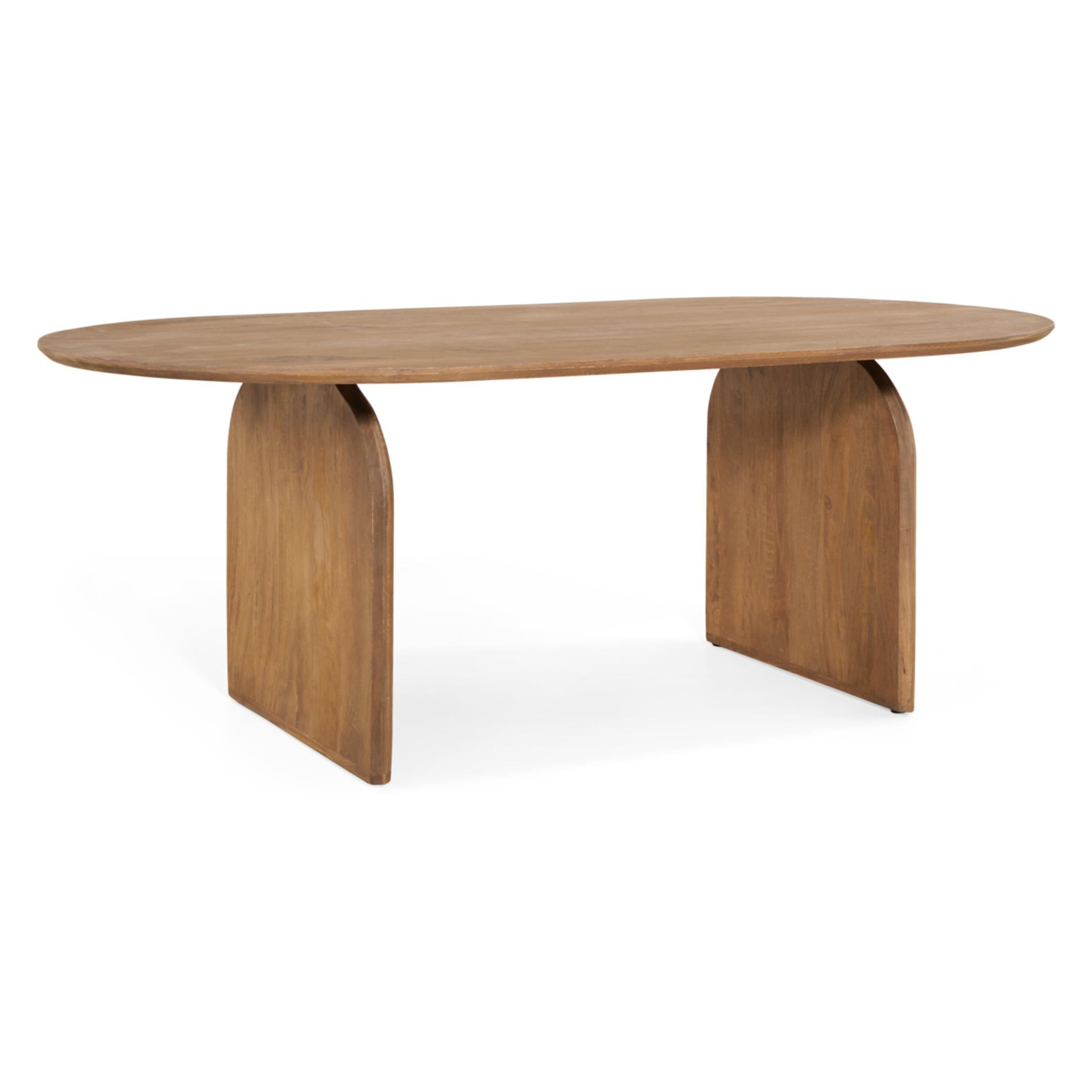 ovale mangohouten eettafel Eira 200x100 cm afbeelding 1