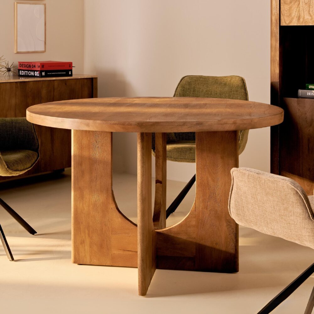 ronde mangohouten eettafel Jona 120 cm afbeelding 3