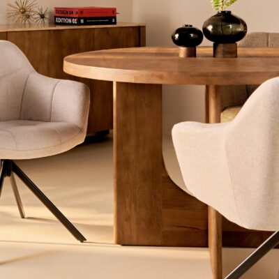 ronde mangohouten eettafel Jona 150 cm afbeelding 7