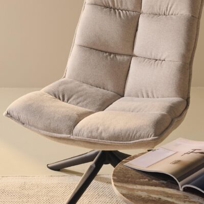 beige linnen draaifauteuil Liv afbeelding 7
