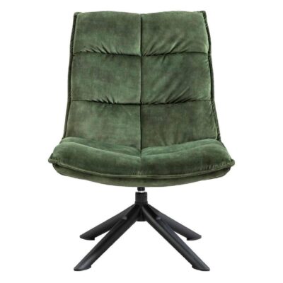 mosgroene velvet draaifauteuil Liv afbeelding 1