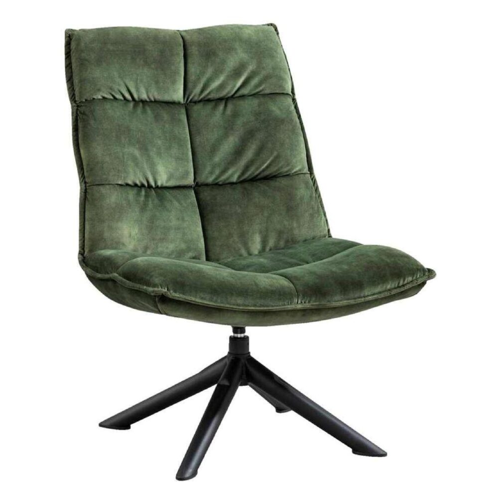 mosgroene velvet draaifauteuil Liv afbeelding 2