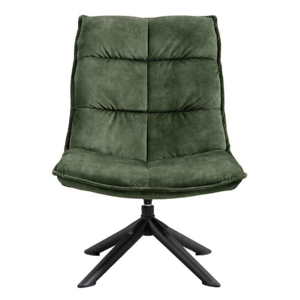 mosgroene velvet draaifauteuil Liv afbeelding 3