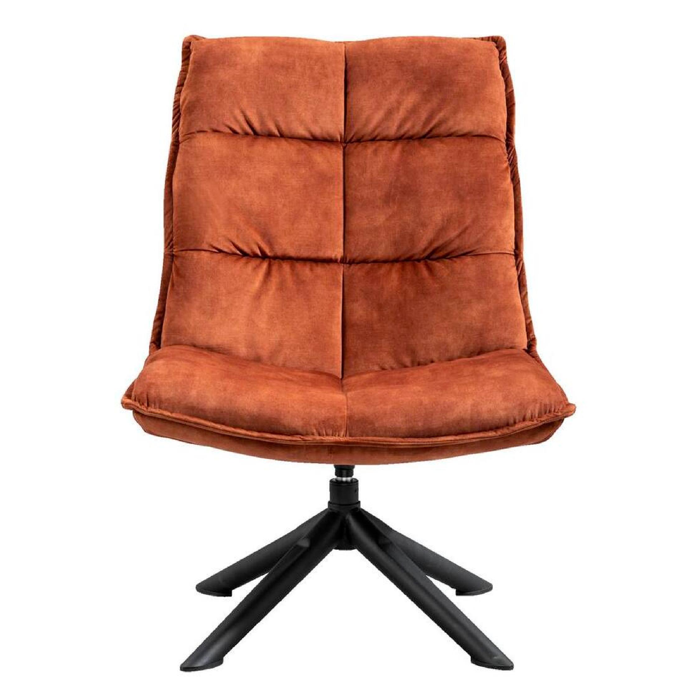 velvet draaifauteuil Liv roest afbeelding 1