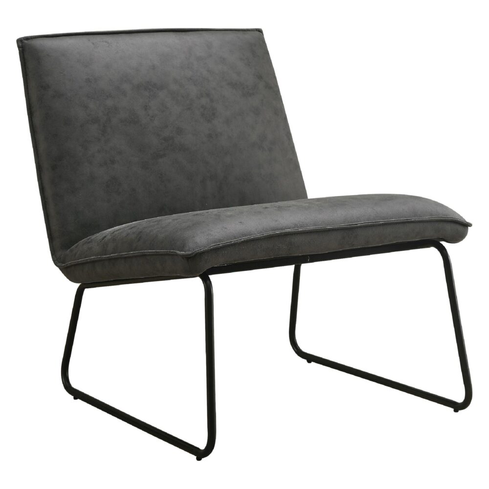 antraciet microleder fauteuil Lokan afbeelding 1