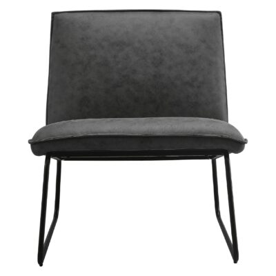 antraciet microleder fauteuil Lokan afbeelding 2