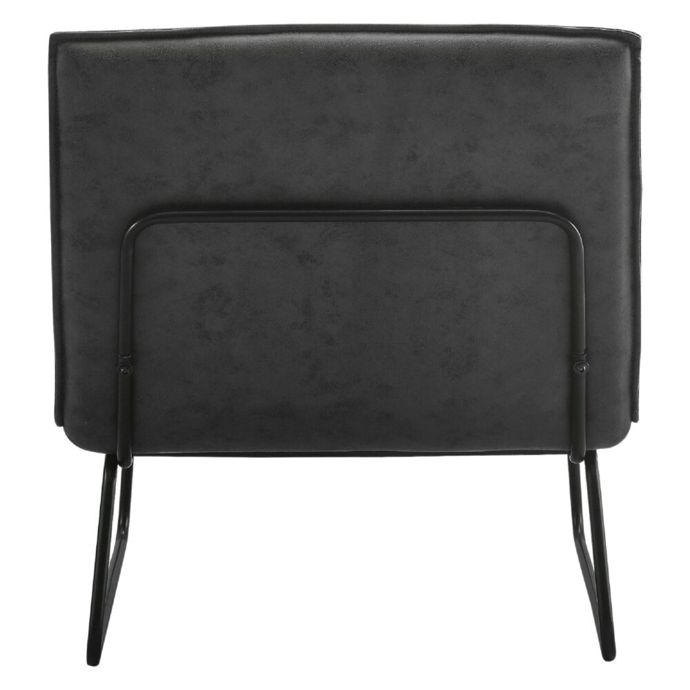 antraciet microleder fauteuil Lokan afbeelding 3