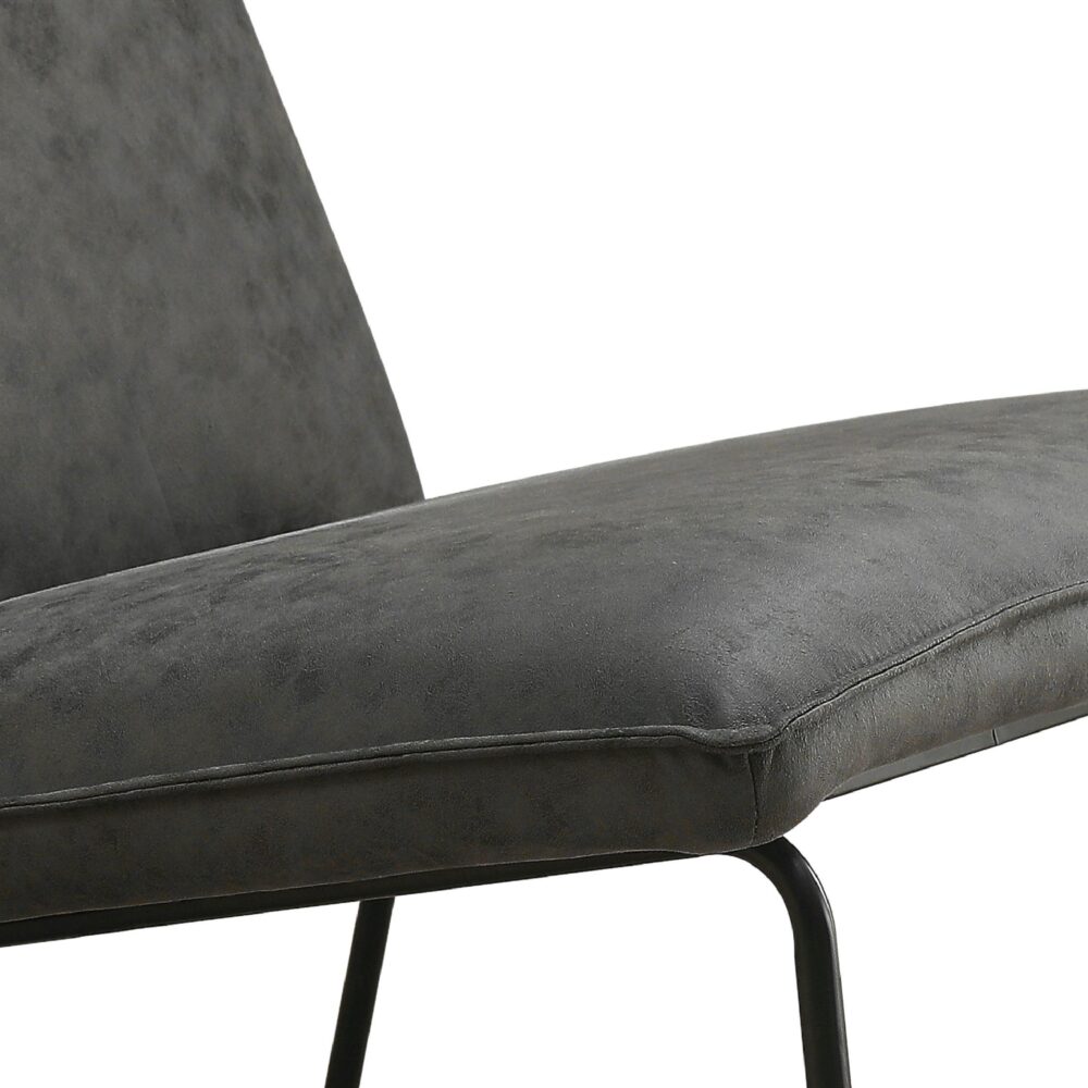 antraciet microleder fauteuil Lokan afbeelding 5