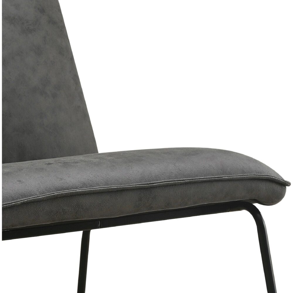 antraciet microleder fauteuil Lokan afbeelding 6