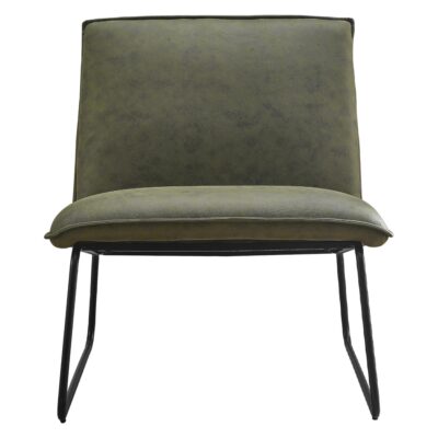 groene microleder fauteuil Lokan afbeelding 2