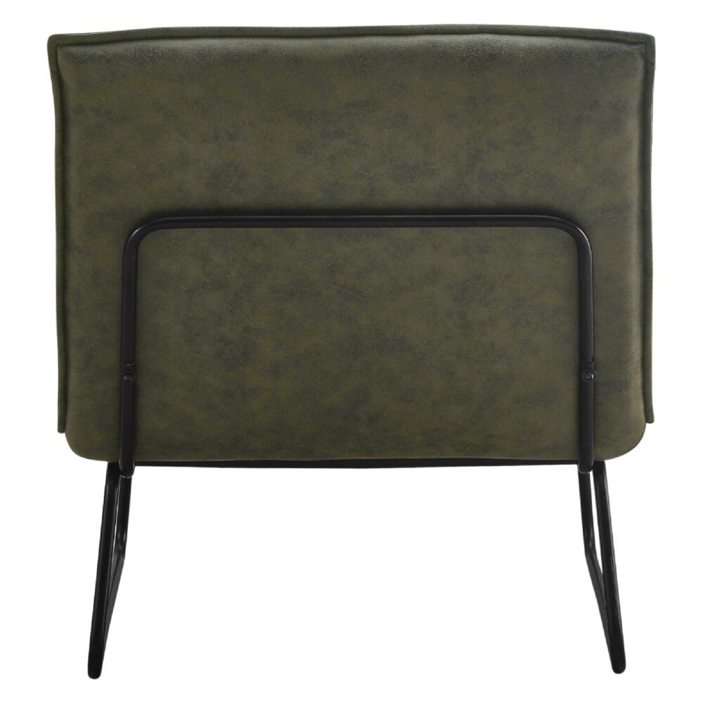groene microleder fauteuil Lokan afbeelding 4