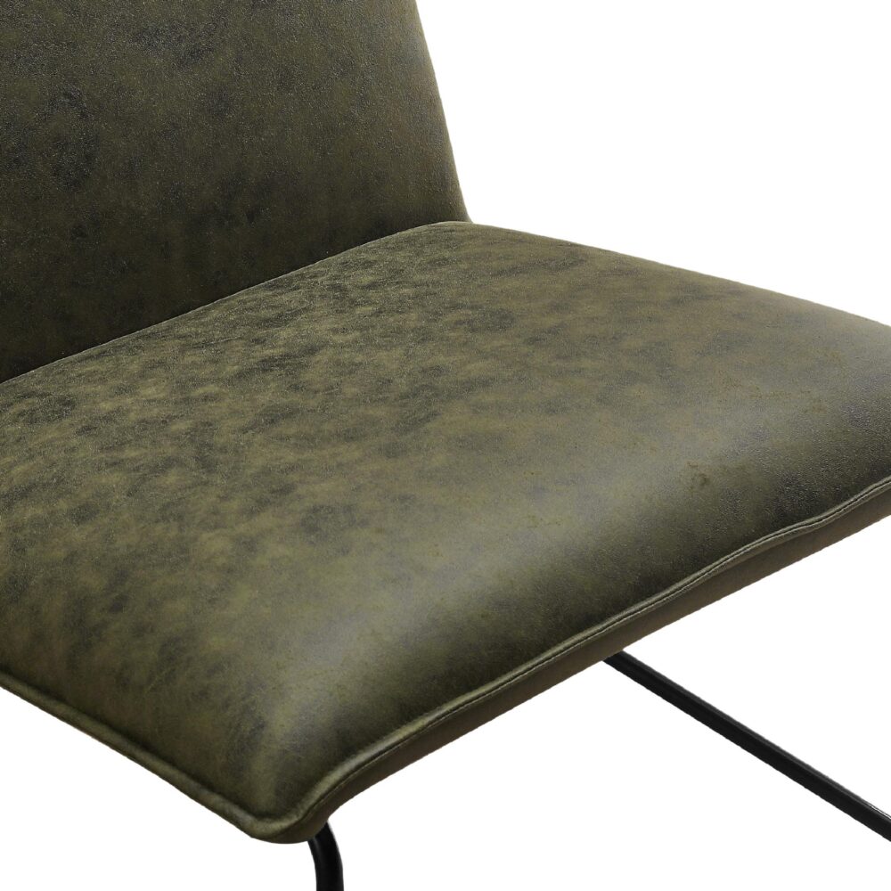groene microleder fauteuil Lokan afbeelding 5