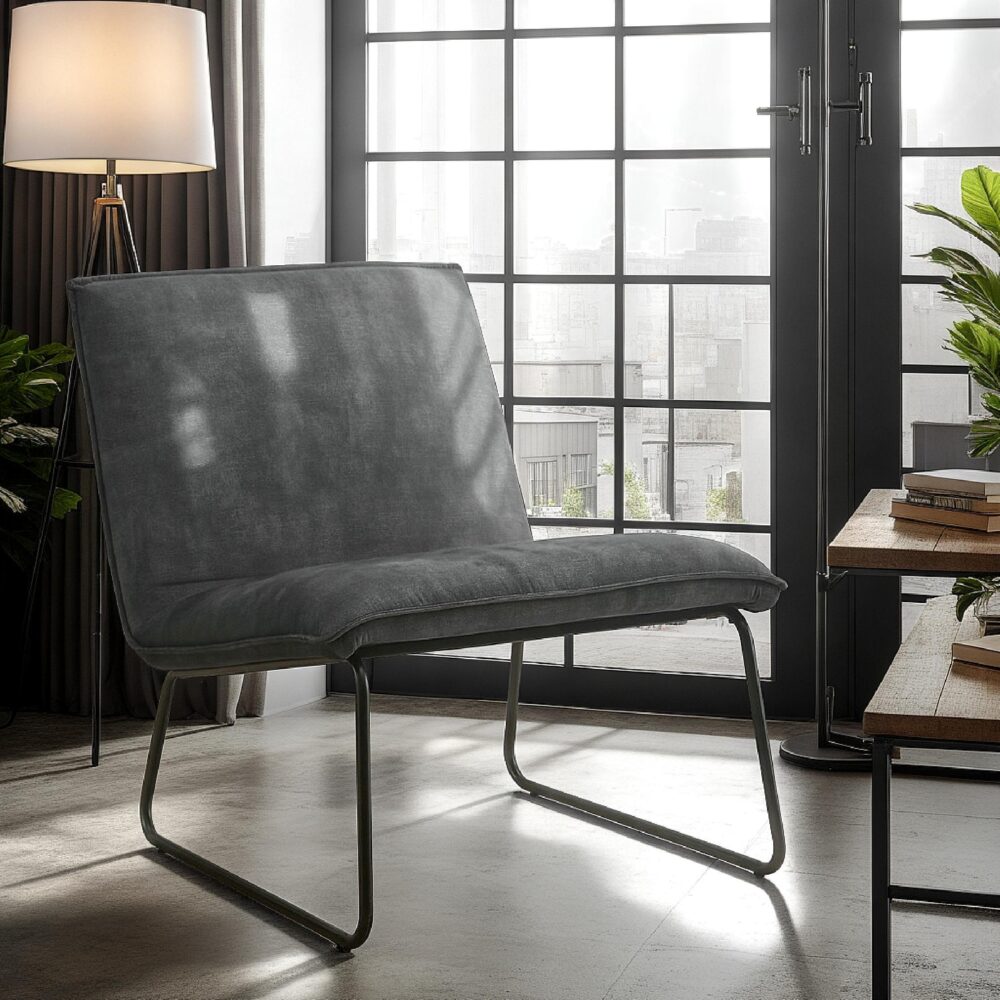 antraciet velvet fauteuil Lokan afbeelding 6