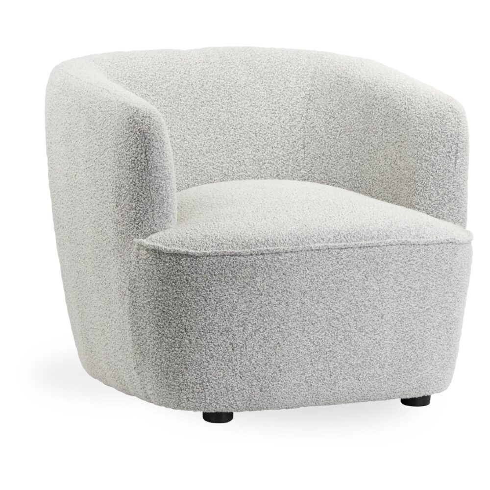 bouclé loungestoel beige afbeelding 1