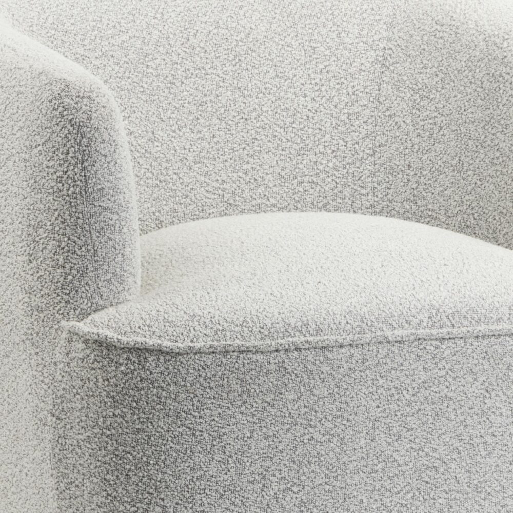 bouclé loungestoel beige afbeelding 2