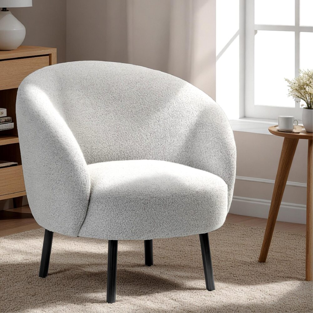 bouclé fauteuil naturel afbeelding 4