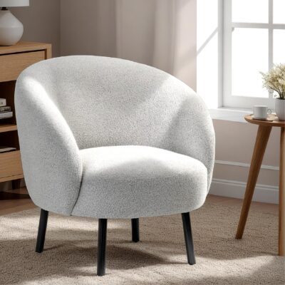 bouclé fauteuil naturel afbeelding 4