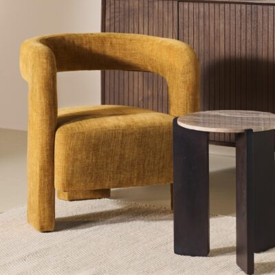 gele retro design fauteuil Noor afbeelding 7