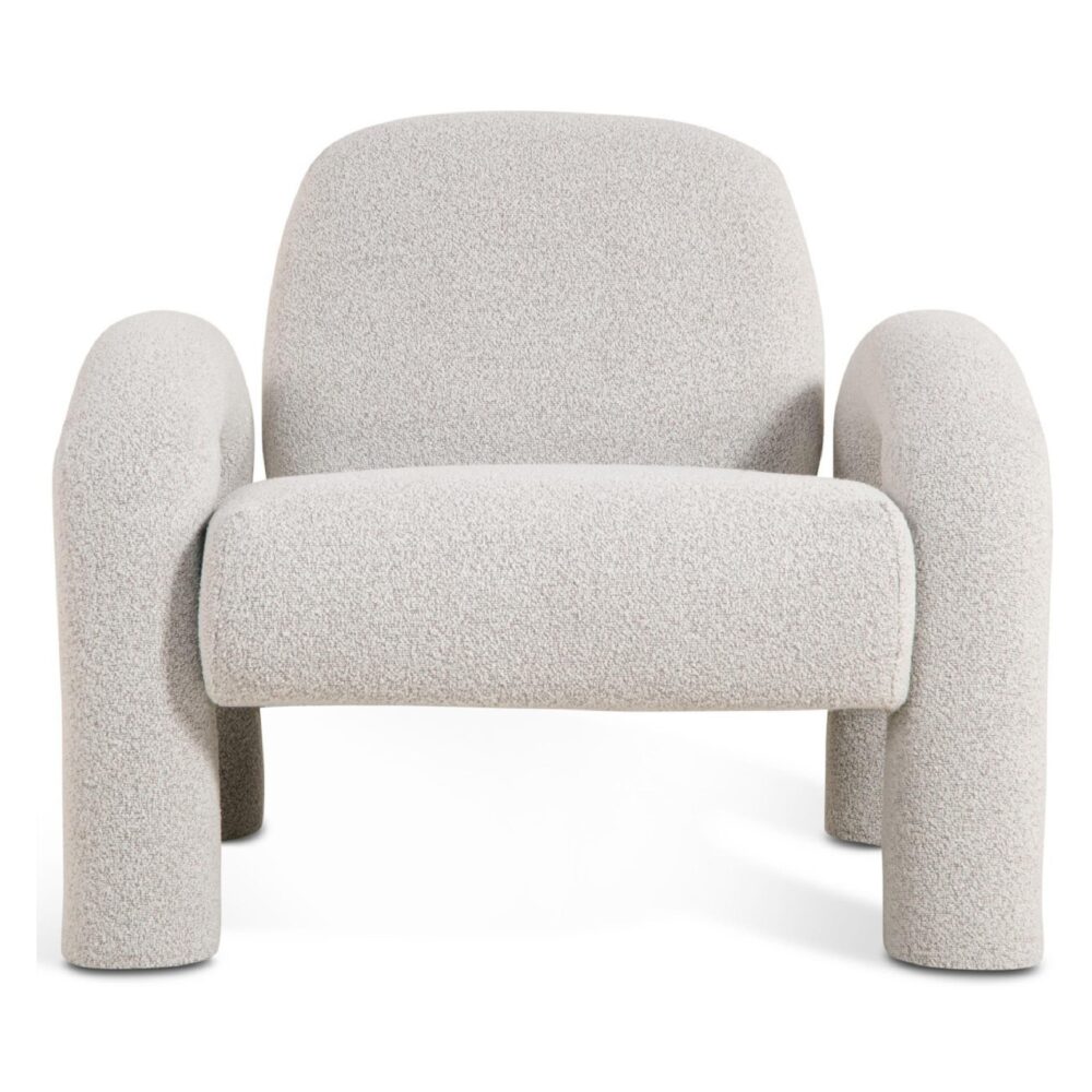 beige bouclé loungestoel afbeelding 2