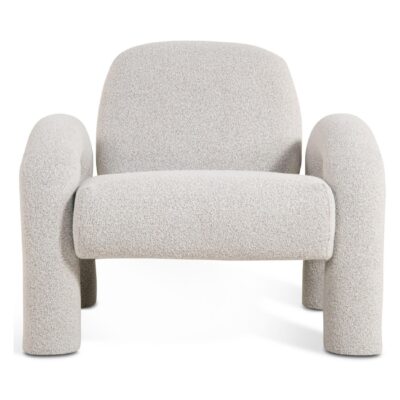 beige bouclé loungestoel afbeelding 2