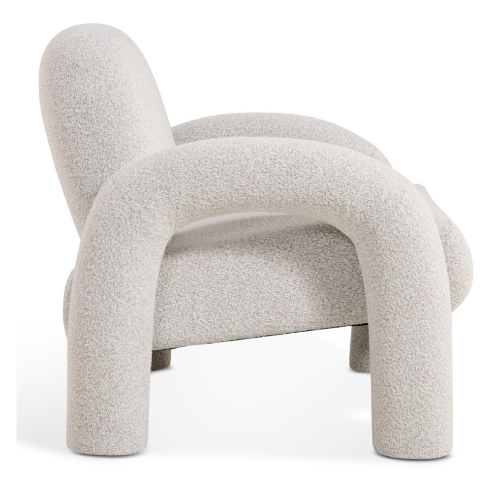 beige bouclé loungestoel afbeelding 4