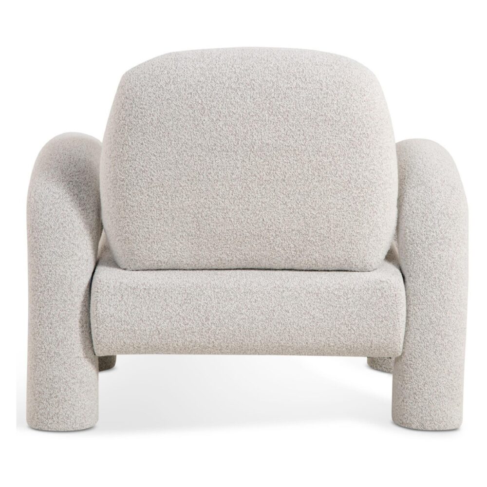 beige bouclé loungestoel afbeelding 3