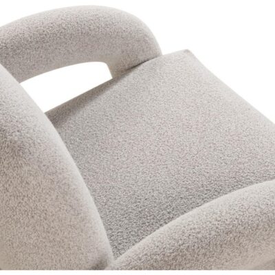 beige bouclé loungestoel afbeelding 5