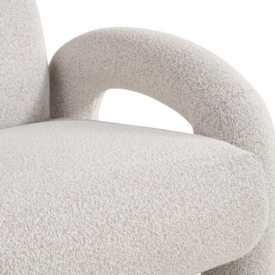 beige bouclé loungestoel afbeelding 6