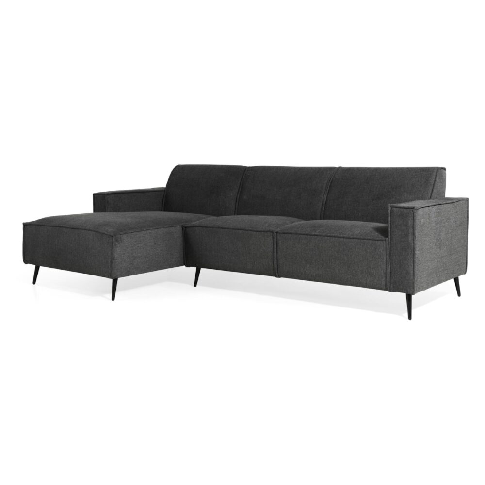 linnen hoekbank Cavik antraciet links afbeelding 1