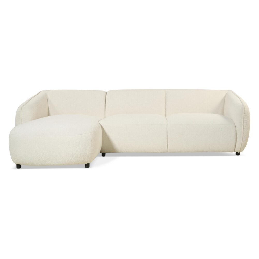 beige bouclé hoekbank Elna afbeelding 1