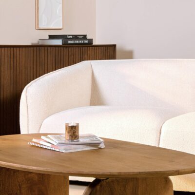 bouclé hoekbank Elna beige afbeelding 7