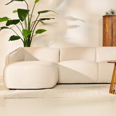 beige hoekbank Elna met chaise longue links afbeelding 11