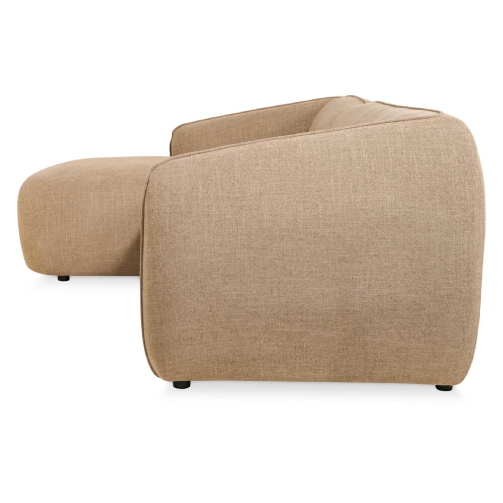 taupe hoekbank met chaise longue rechts Elna afbeelding 3