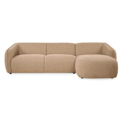 taupe hoekbank met chaise longue rechts Elna afbeelding 1