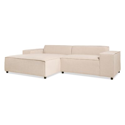 beige hoekbank links Daris met extra diepe zit afbeelding 2