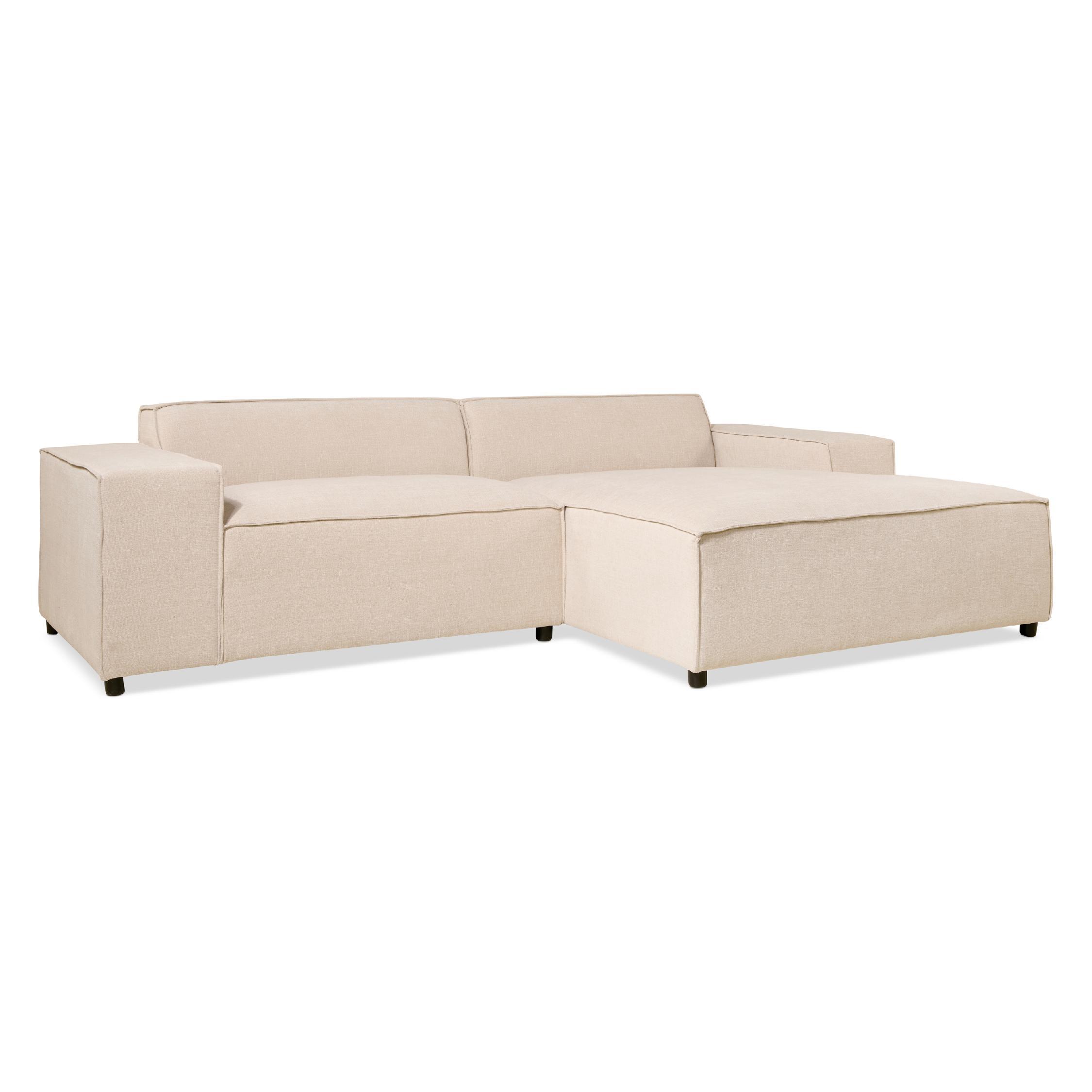 beige hoekbank links Daris met extra diepe zit afbeelding 4