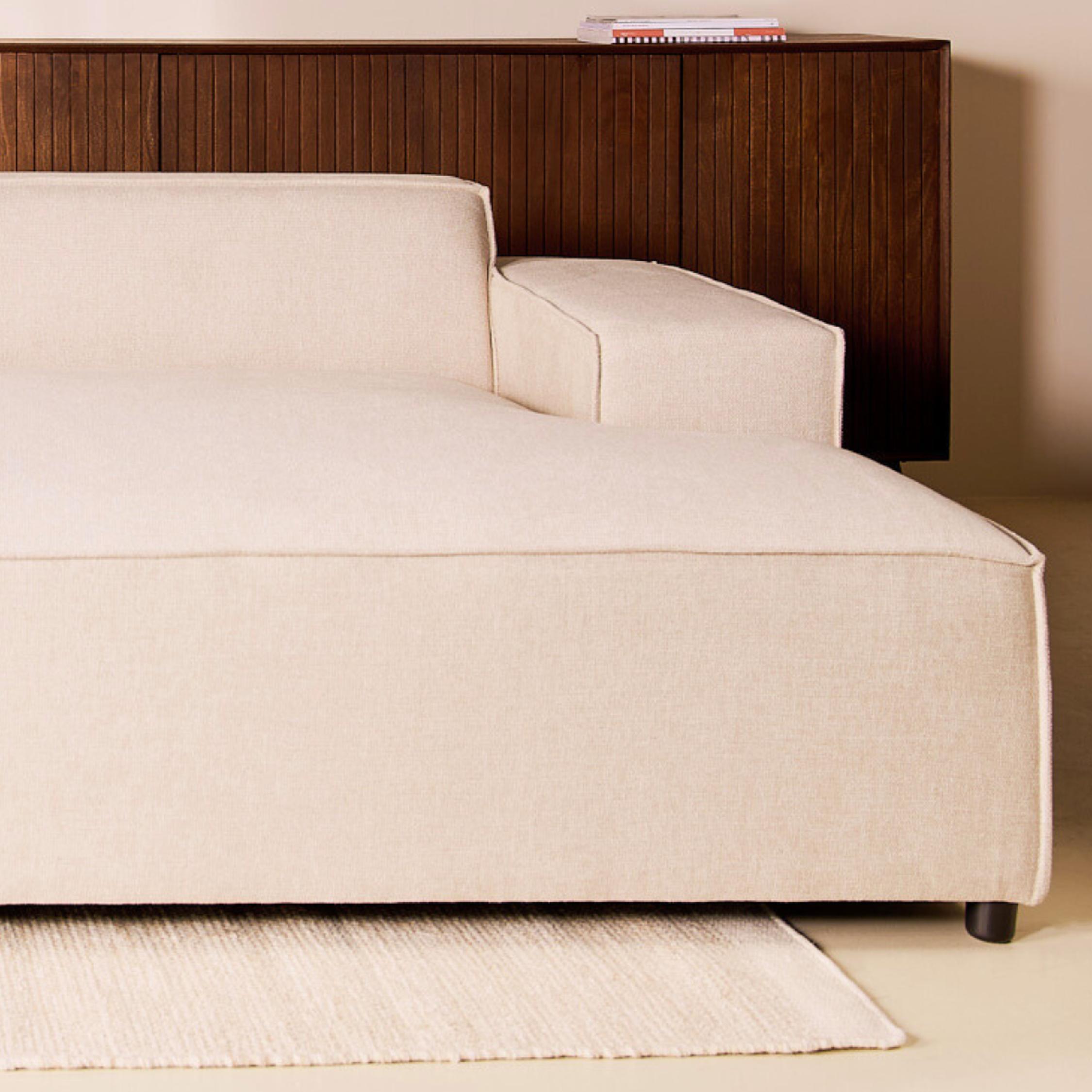 beige hoekbank links Daris met extra diepe zit afbeelding 7
