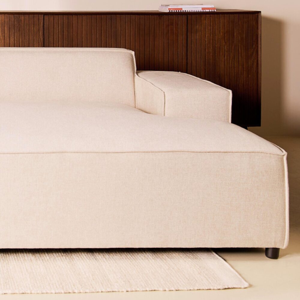 beige hoekbank Daris met extra diepe zit afbeelding 5