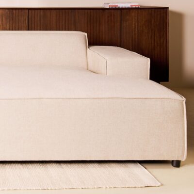 beige hoekbank Daris met extra diepe zit afbeelding 5