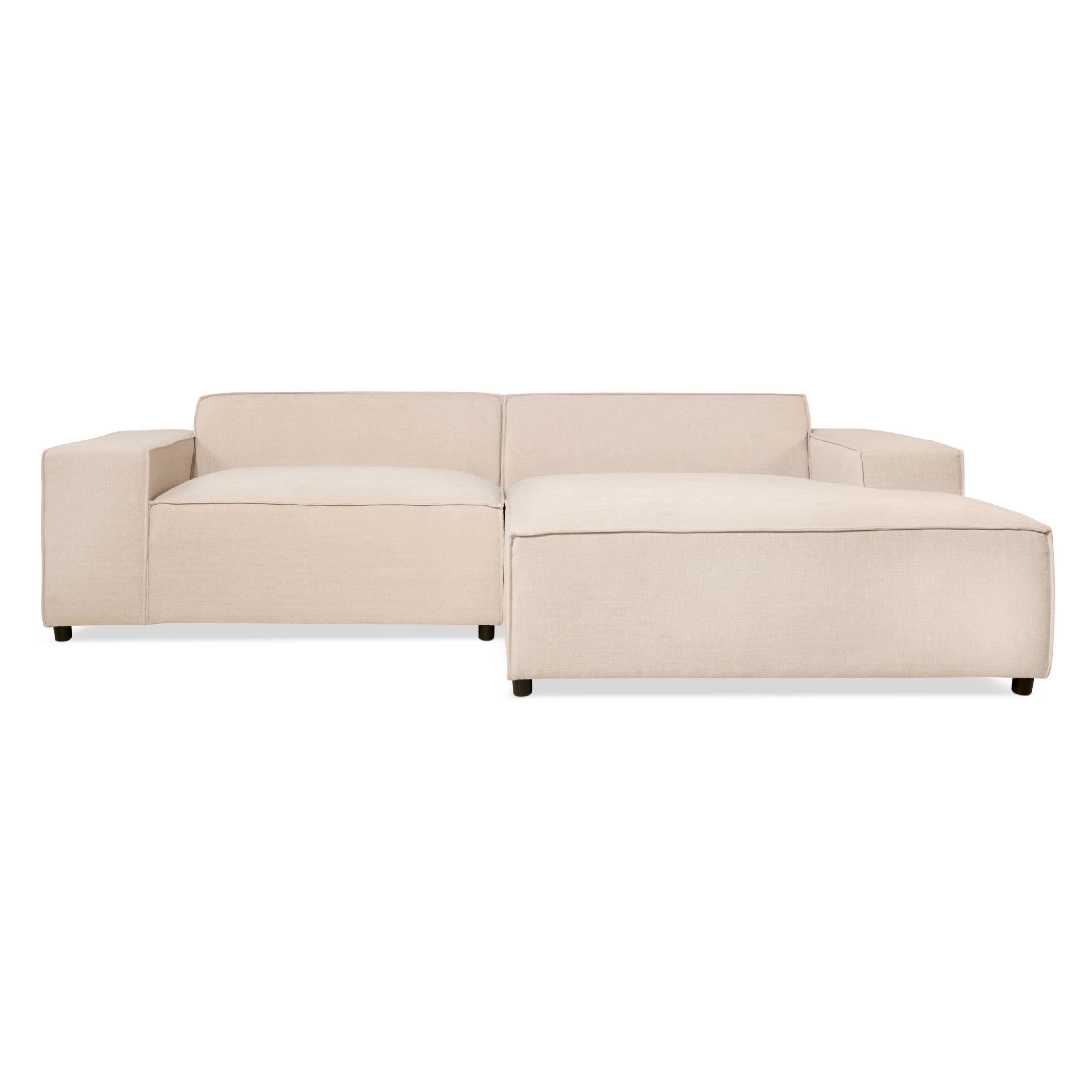 beige hoekbank Daris met extra diepe zit afbeelding 1