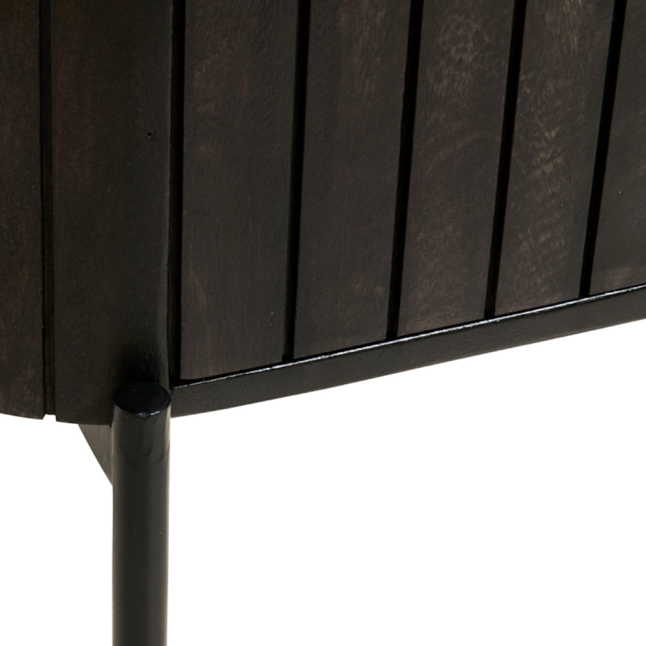 nachtkastje Flin mangohout donkerbruin afbeelding 4