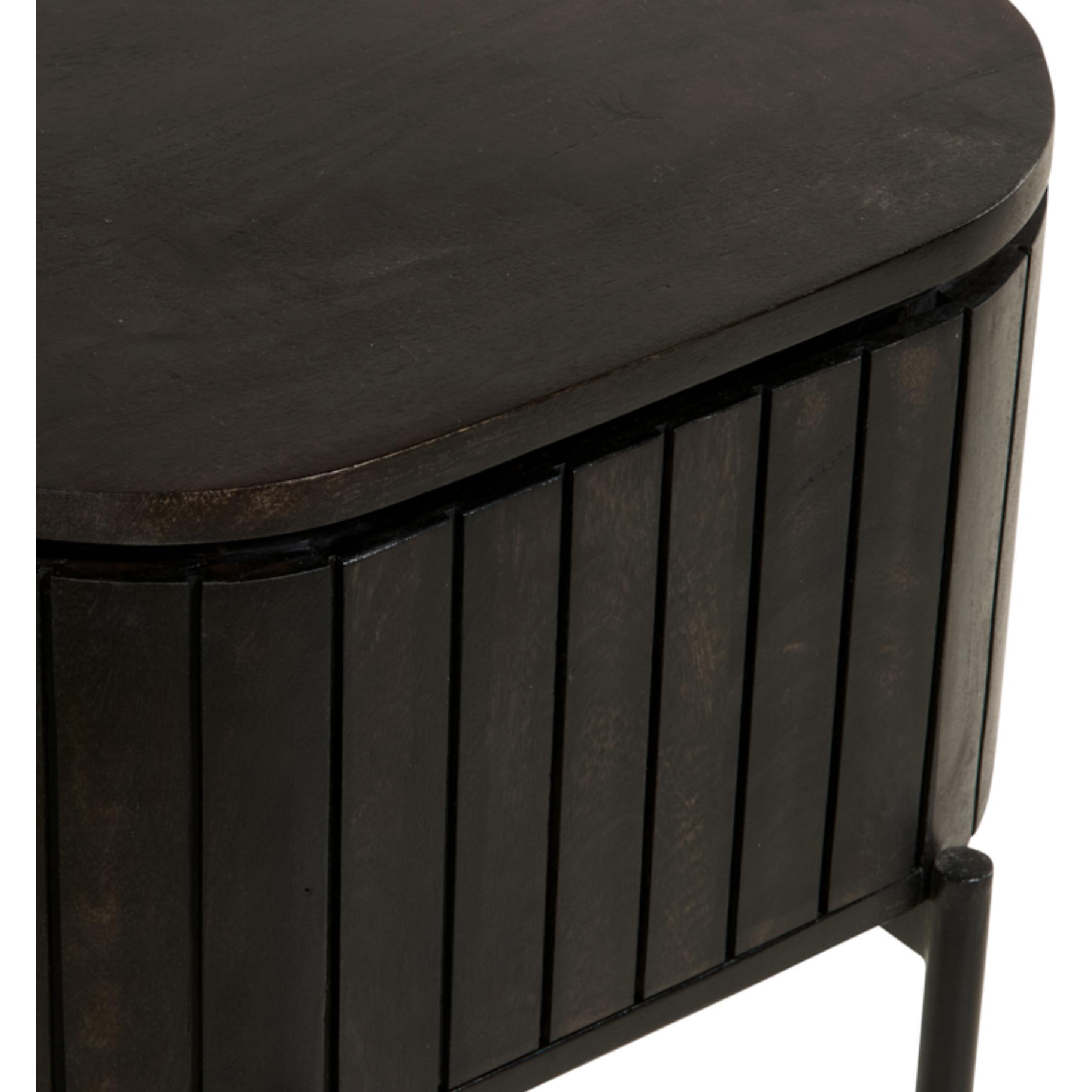 nachtkastje Flin mangohout donkerbruin afbeelding 5