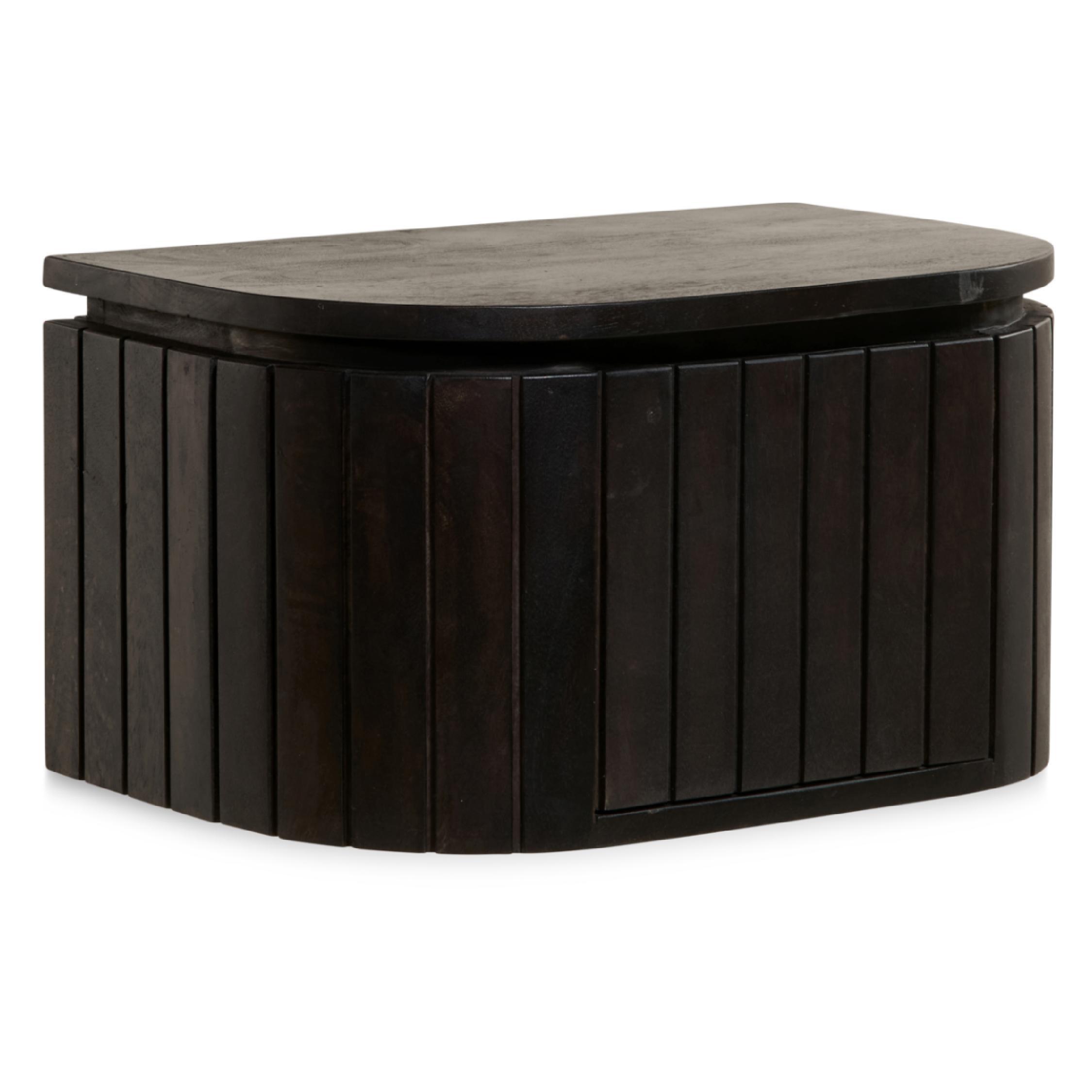 zwevend nachtkastje mangohout donkerbruin Flin afbeelding 2