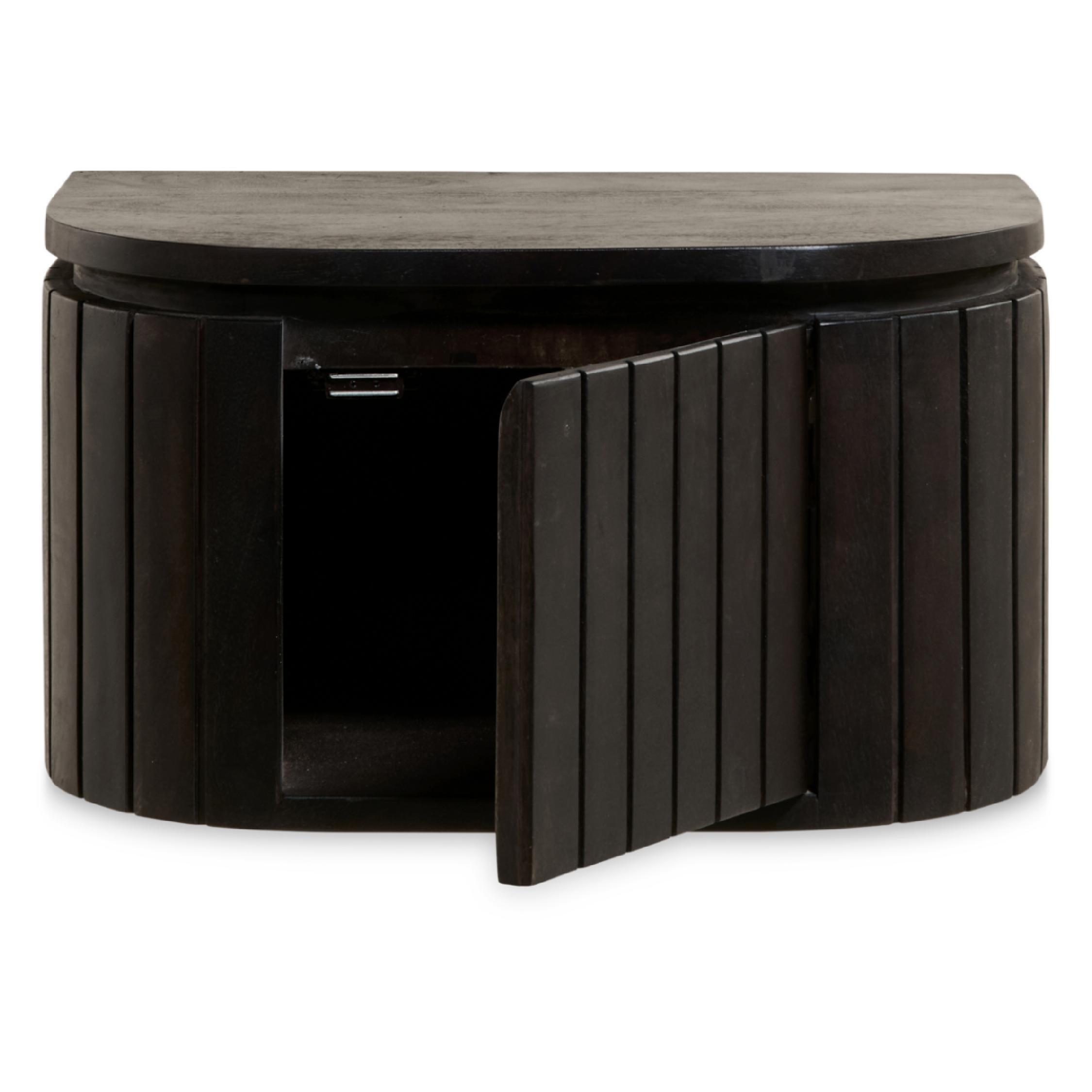 zwevend nachtkastje mangohout donkerbruin Flin afbeelding 3