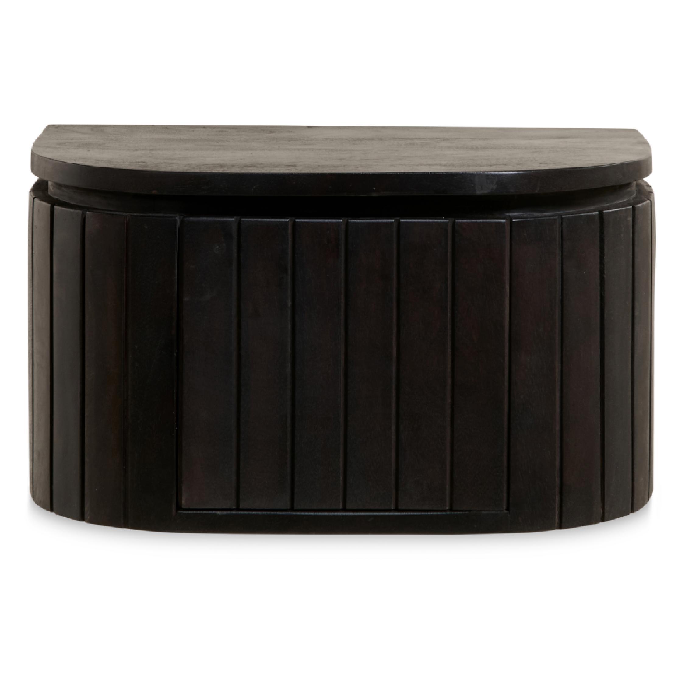 zwevend nachtkastje mangohout donkerbruin Flin afbeelding 4